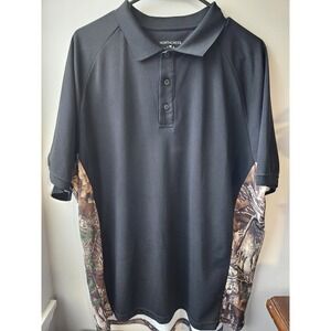 Northcrest‎ Realtree Camo Polo Shirt Men's XL Black Performance Hunting